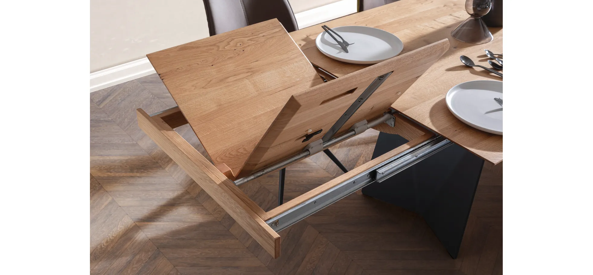 Esstisch 3100 - LB ca. 200x100 cm, ausziehbar, Asteiche massiv, Geölt, 