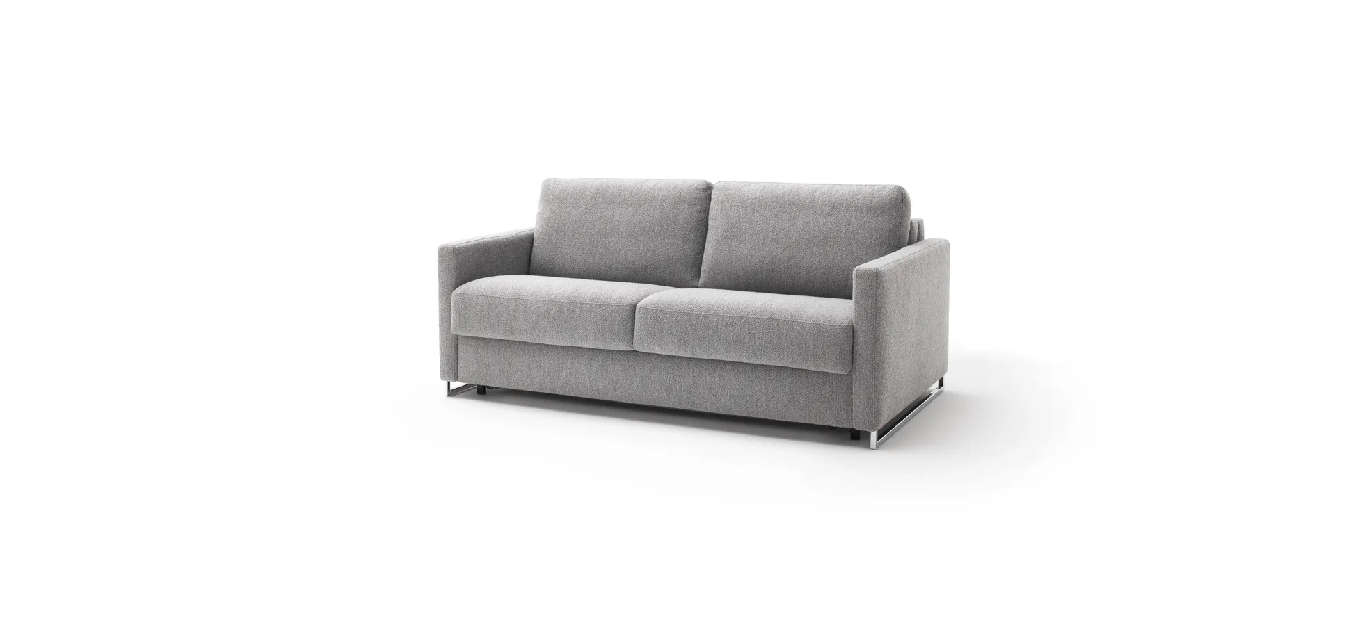 Sofa Nuoro - 2,5-Sitzer inkl. Schlaffunktion, Armlehne mit Kufe, Stoff, Grau