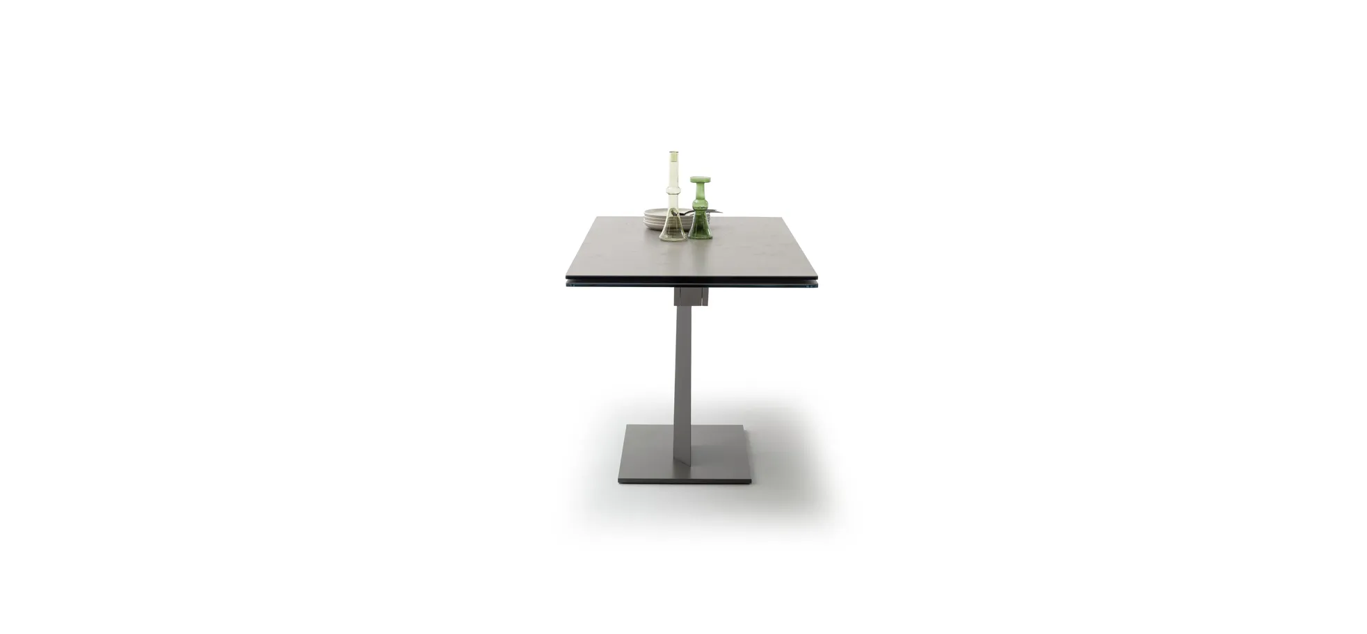 Esstisch Iseo - LB ca. 140x80 cm, ausziehbar, Keramik, Grau