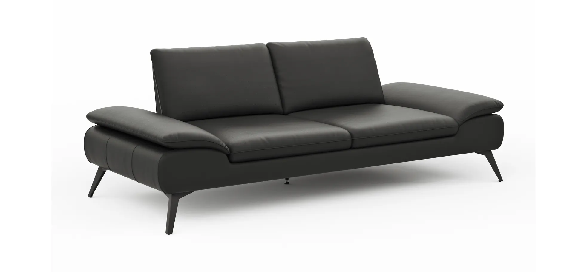 Sofa Collina - 3-Sitzer, Leder, Schwarz