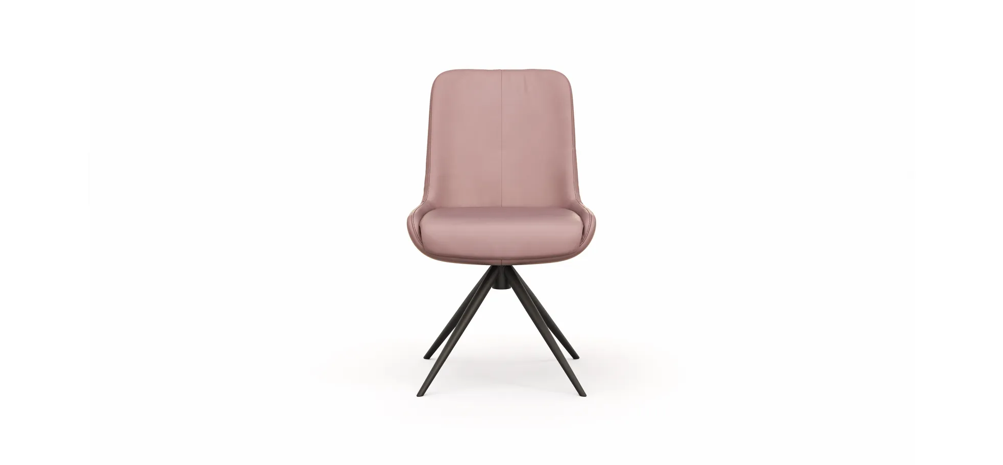 Stuhl Mis - Leder, Mauve, Gestell, Schwarz