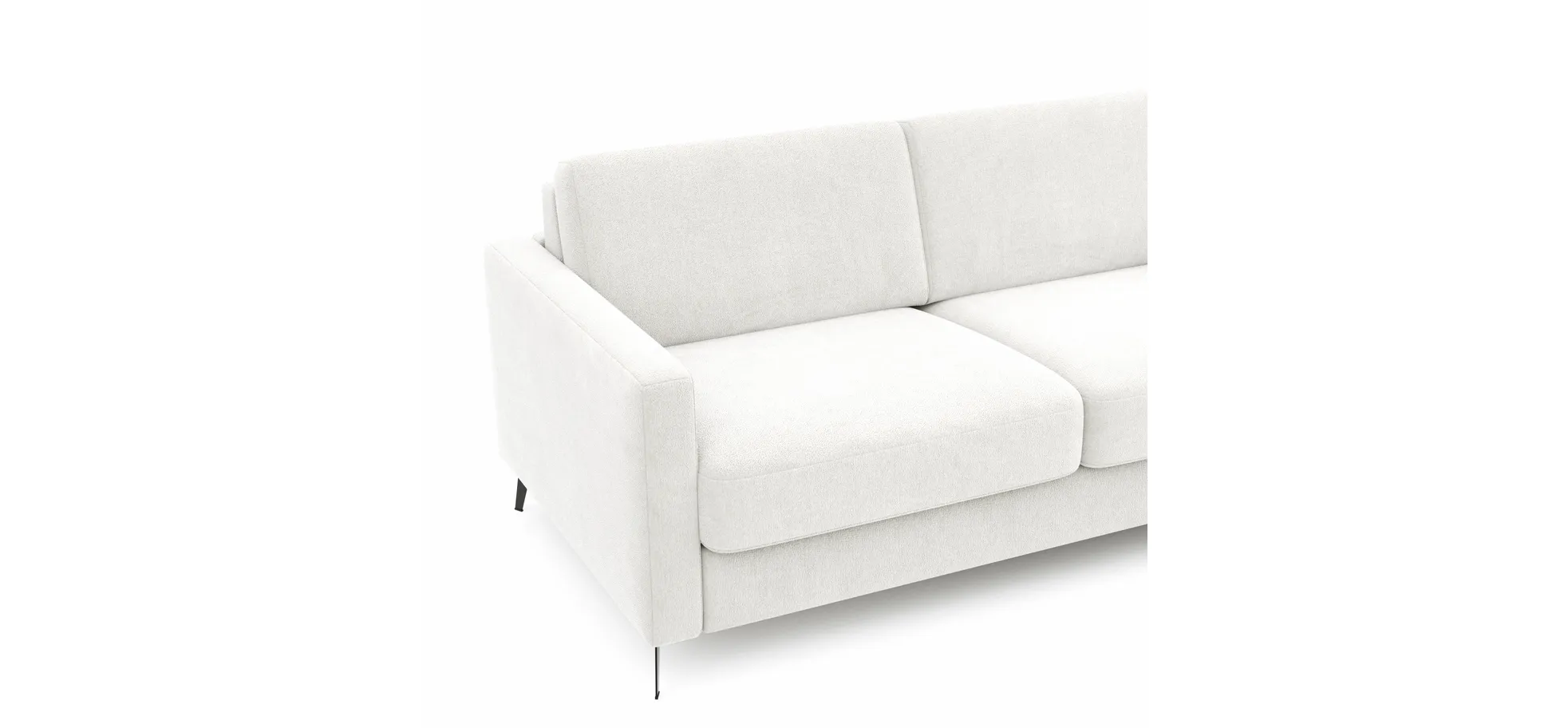 Schlafsofa Laredo - 2,5-Sitzer inkl. Schlaffunktion, Stoff, Offwhite