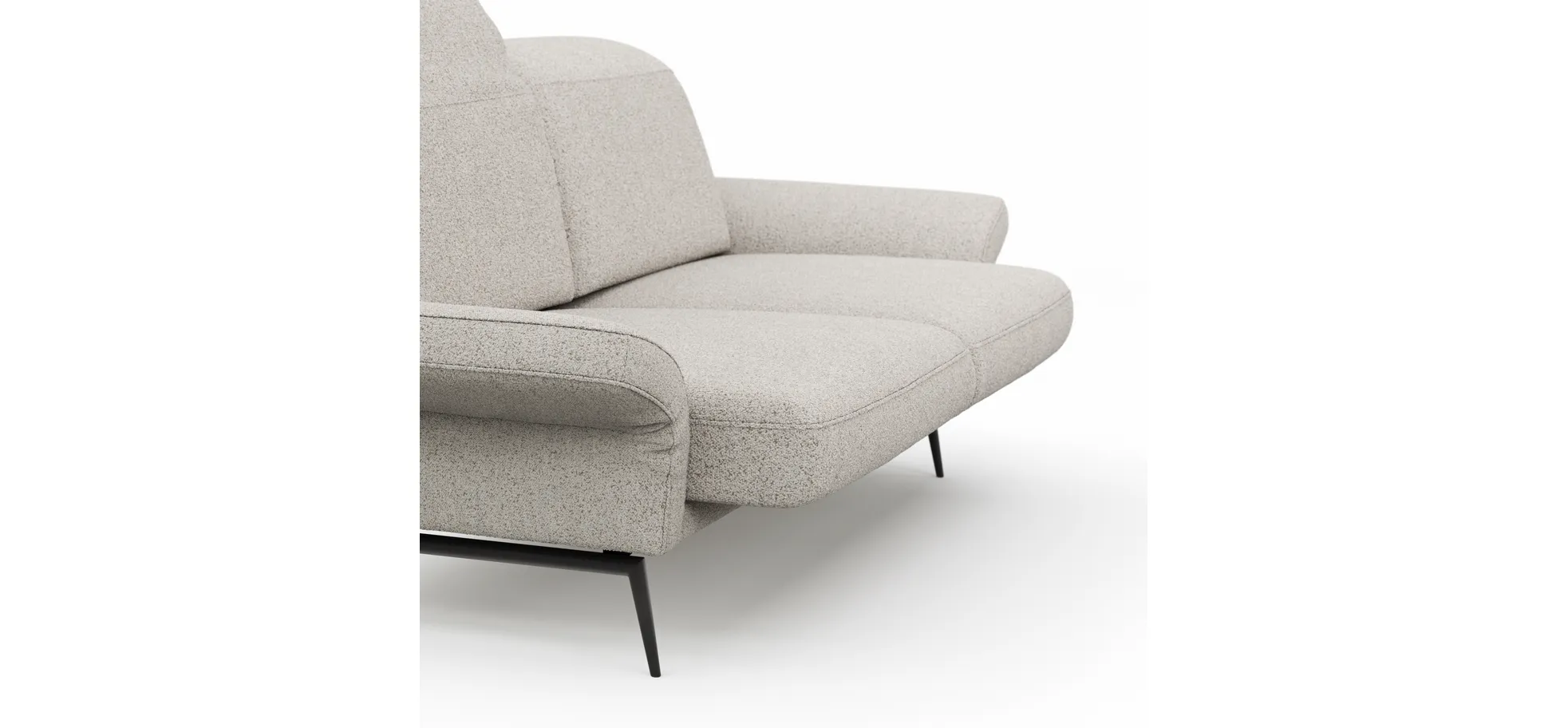 Sofa Estrela 2.0 - 2,5-Sitzer inkl. Kopfteil/Armteil verstellbar und Sitzvorzug motorisch, Stoff, Creme