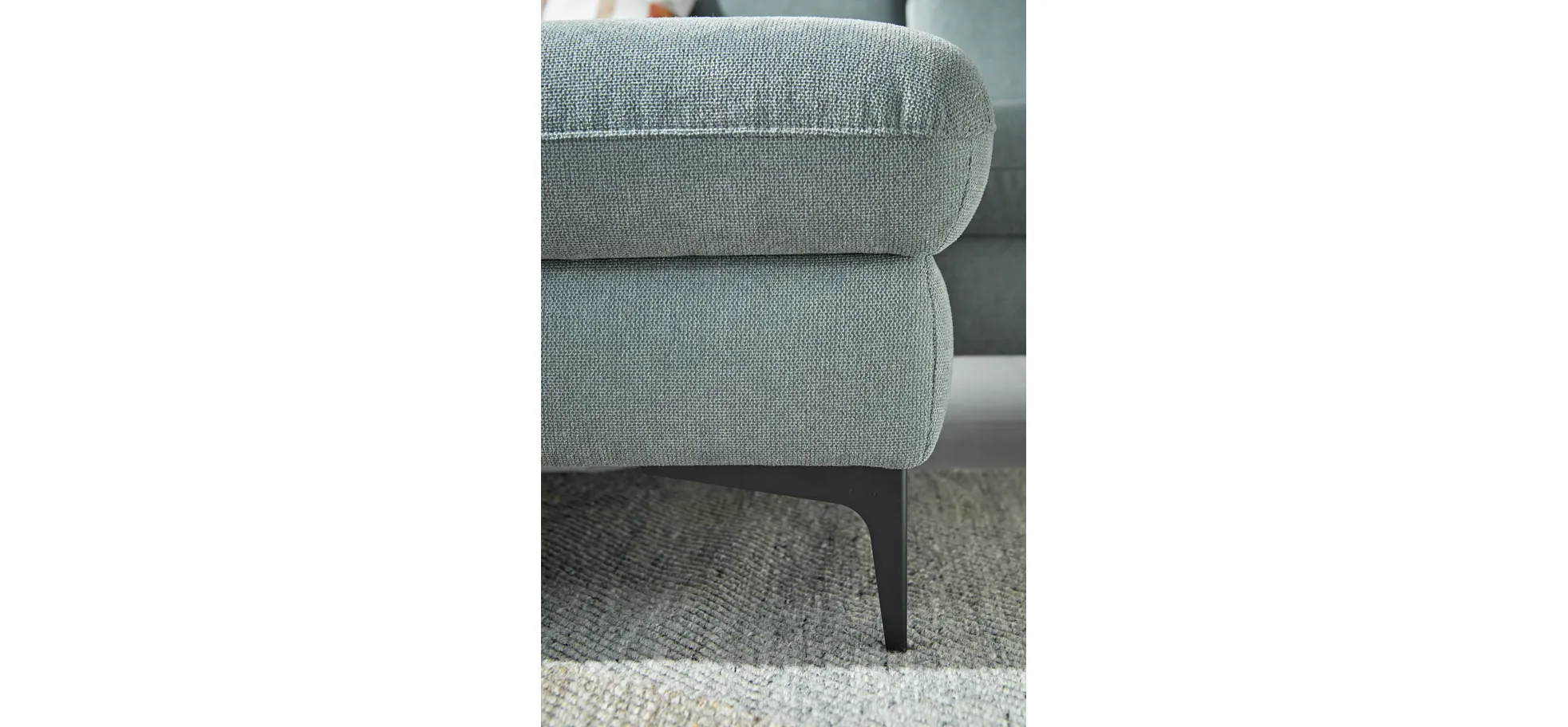 Ecksofa Alegria - Longchair links mit 1,5-Sitzer inkl. Kopfteil/ Armlehne/ Sitztiefe verstellbar, Stoff, Eisblau