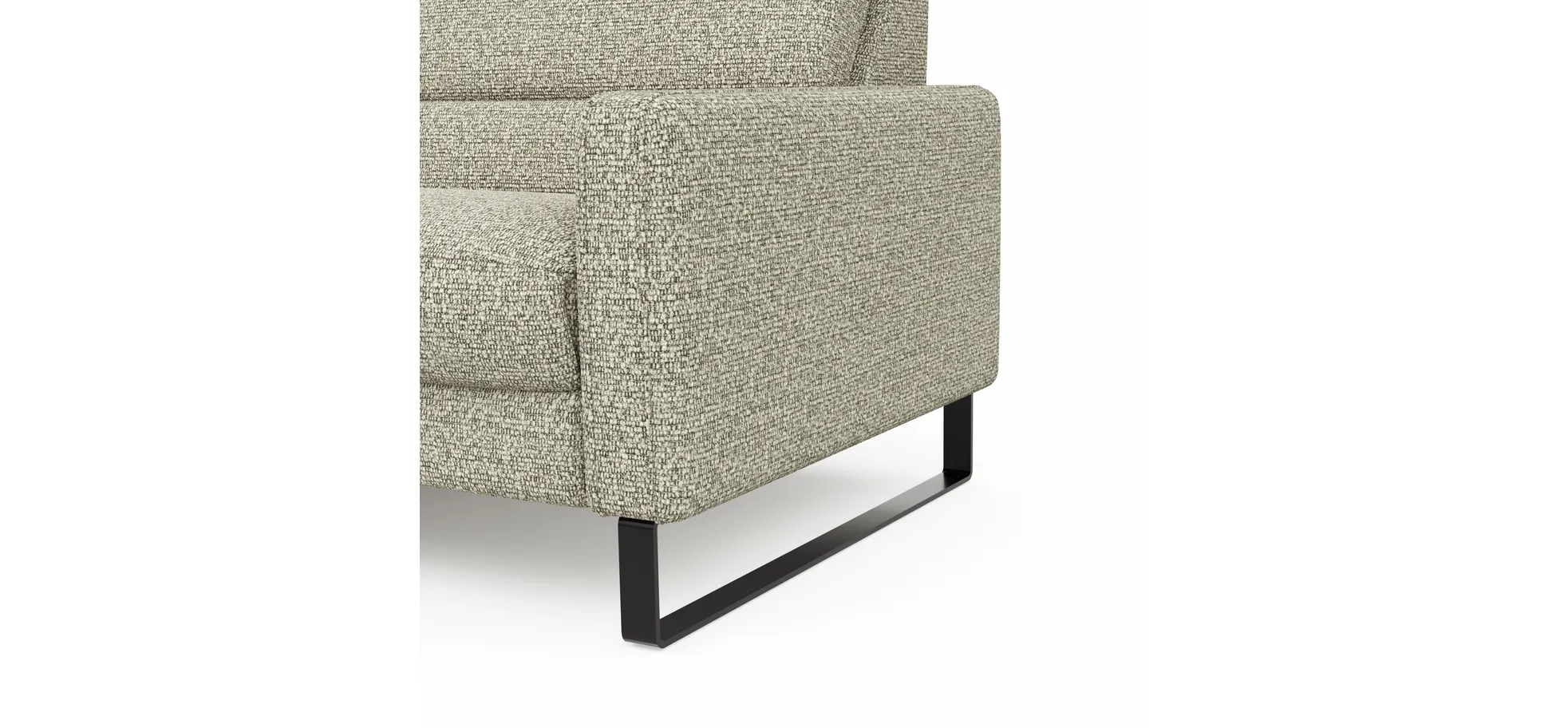 Ecksofa Valera - Longchair mit 3-Sitzer rechts inkl. Rückenlehne verstellbar, Stoff, Limone