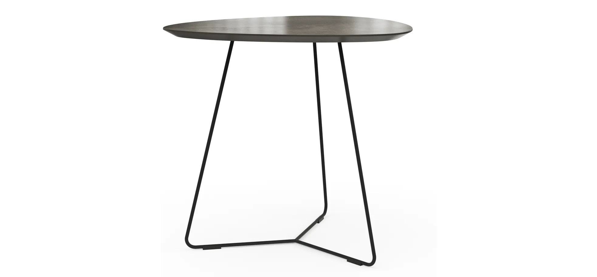 Ecktisch Fano - LBH ca. 59x50x55 cm, HPL Laminat, Graubraun