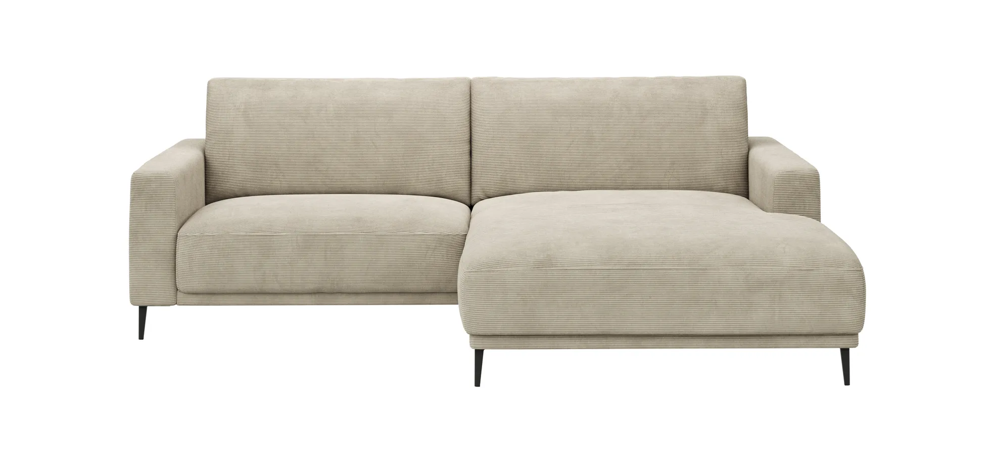 Ecksofa Solero - 1,5-Sitzer mit Longchair rechts, Stoff, Sand 144922