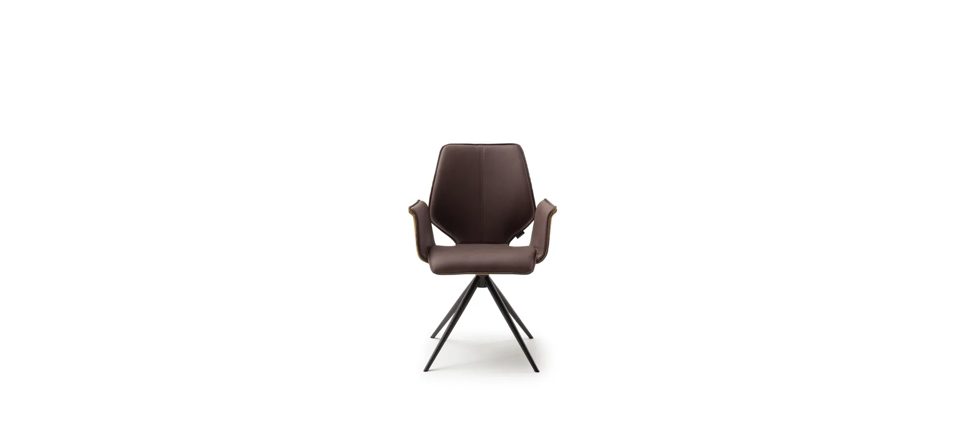 Armlehnstuhl Penthouse comfy - Drehbar, Kunstleder Dunkelbraun, Stoff, Pistazie