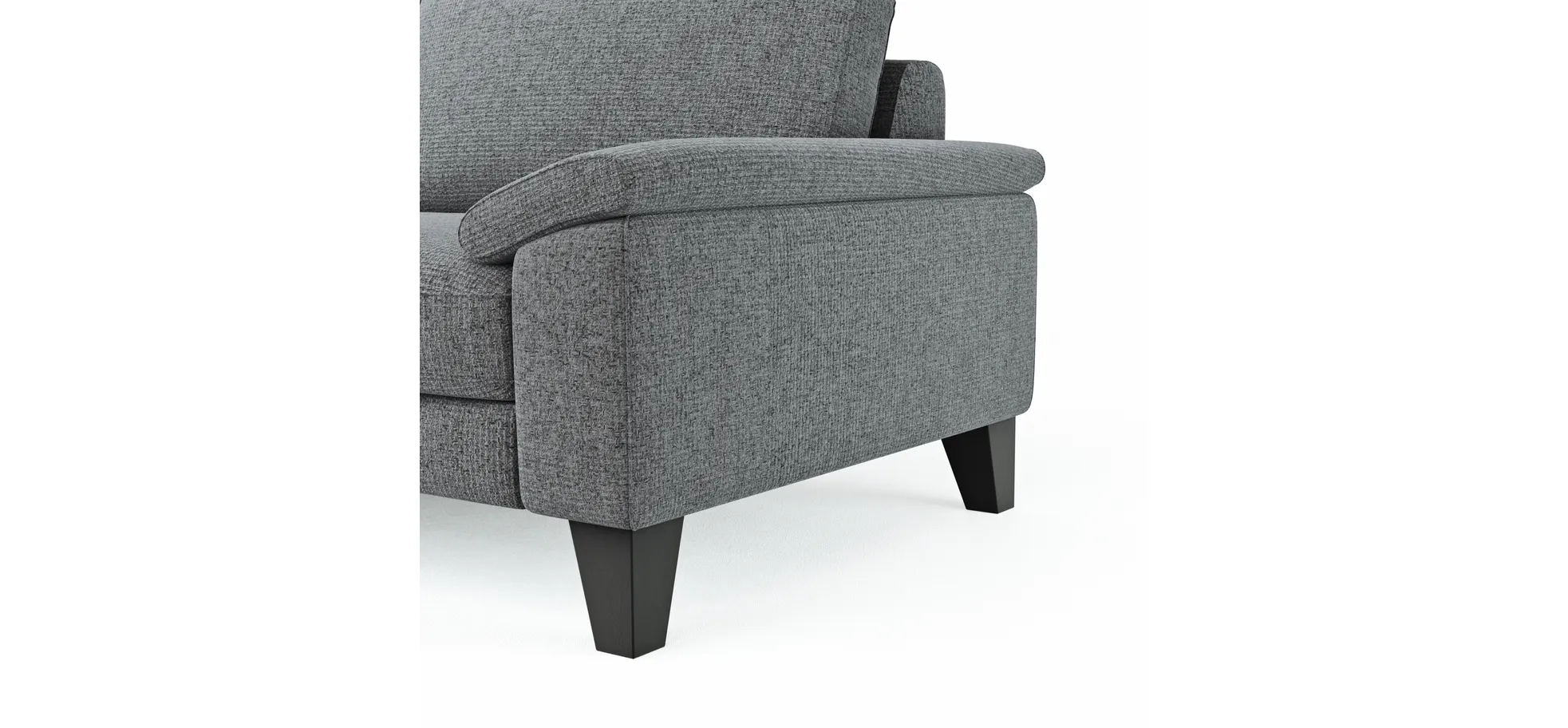Ecksofa Oviedo - Ecke links mit 2,5-Sitzer inkl. Drehsitz, Stoff, Grau