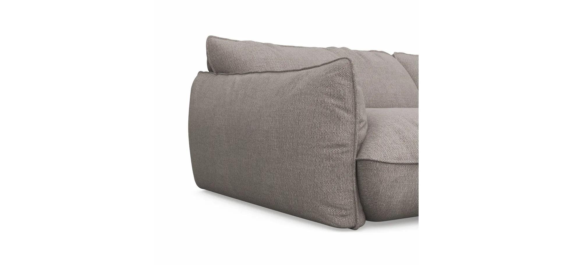 Sofa Fluffy - 4-Sitzer inkl. Rückenlehne verstellbar, Stoff, Taupe
