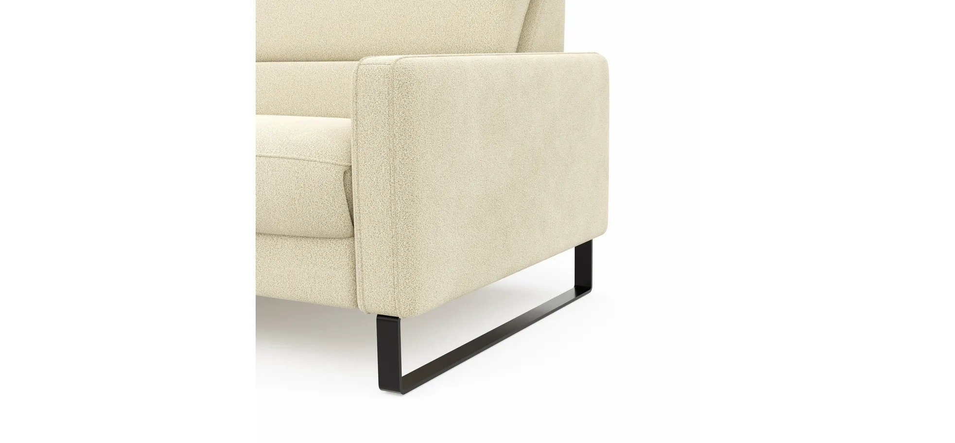 Ecksofa Valera - Longchair mit 3-Sitzer rechts inkl. Rückenlehne verstellbar, Stoff, Natur