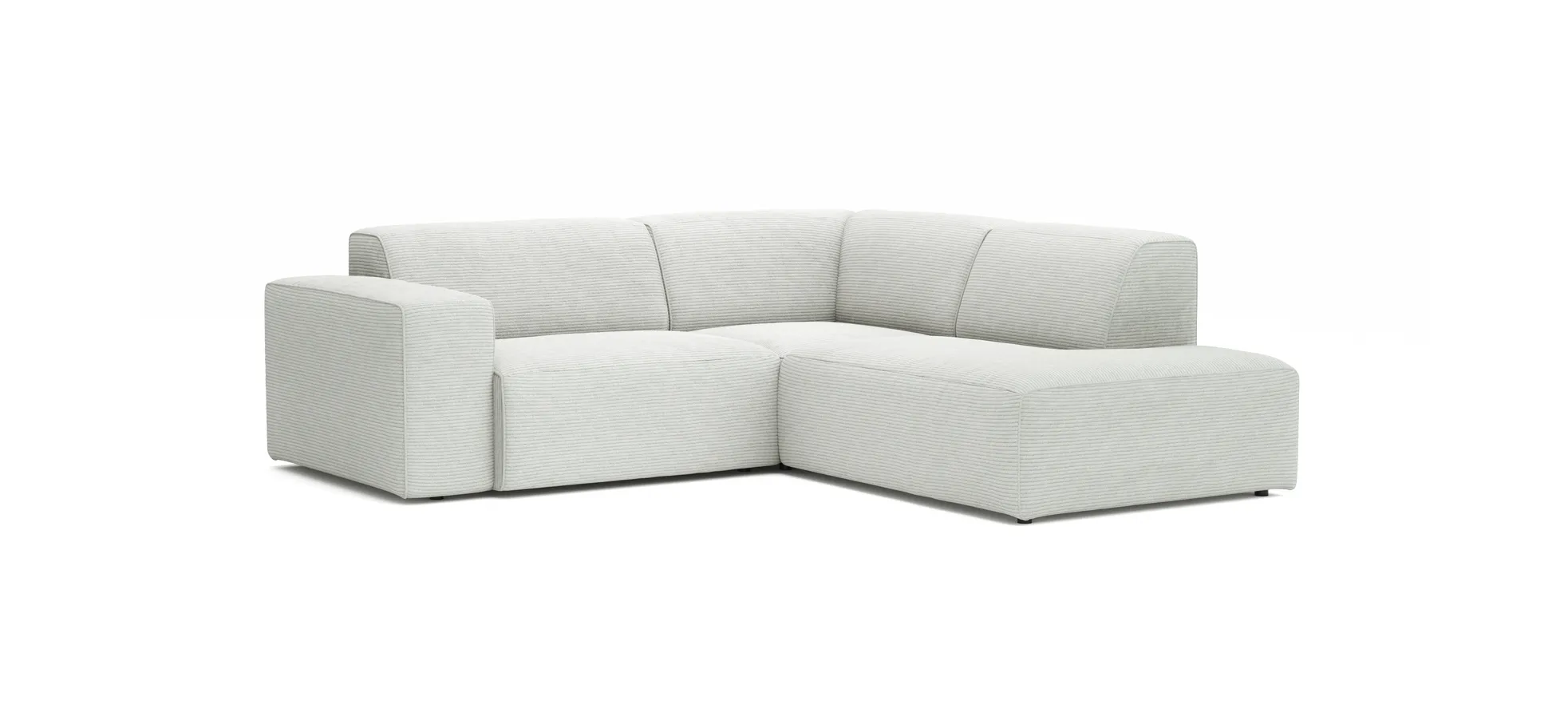 Ecksofa Elementos - 1,5-Sitzer links mit Ecke rechts, Stoff, Weiß