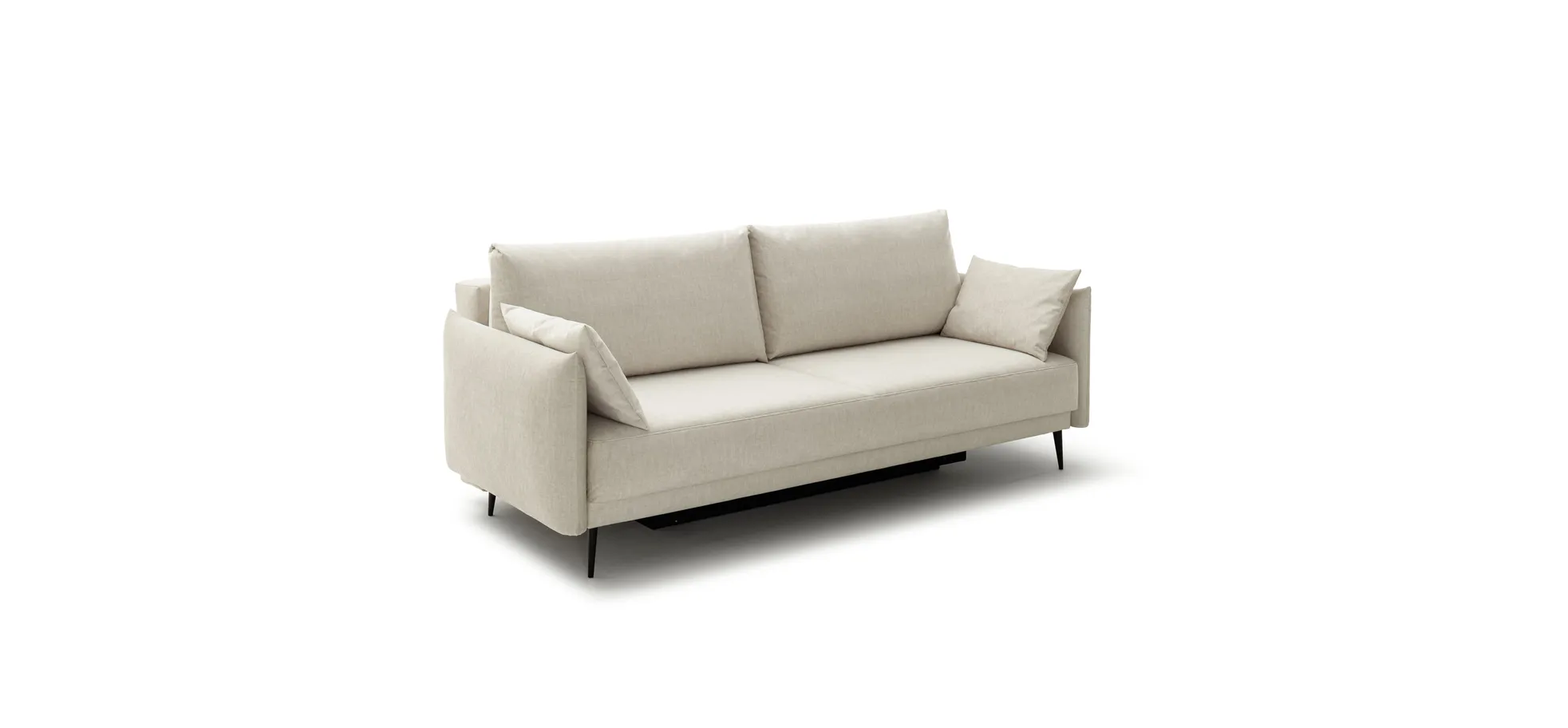 Schlafsofa Nettuno - 3-Sitzer, inkl. Schlaffunktion, Velour, Champagner
