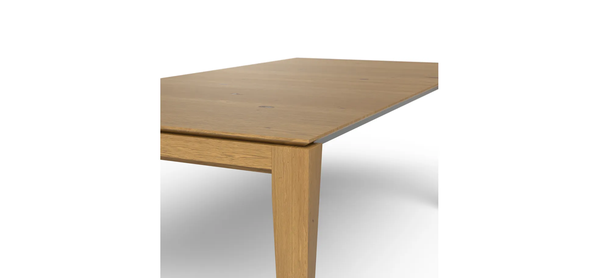 Esstisch 3400 - ausziehbar, LB ca. 200x100 cm, Asteiche massiv, Geölt, Gedrehter Fuss