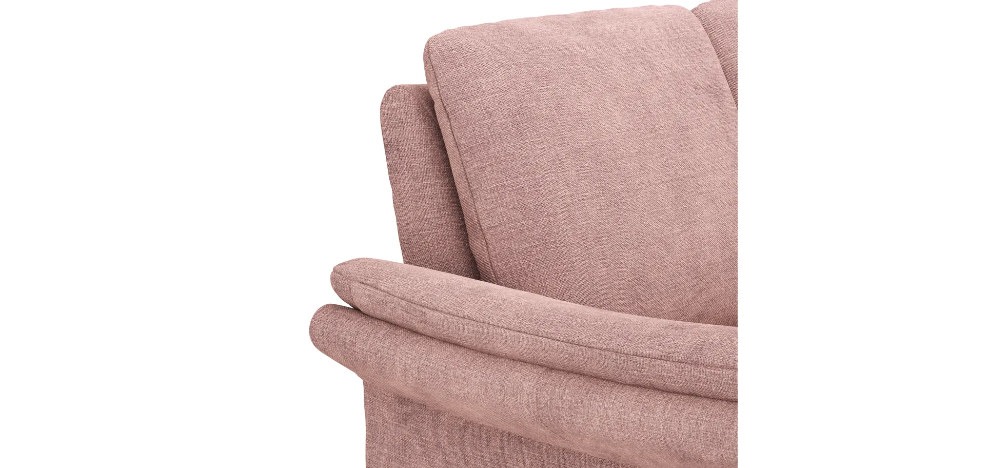 Ecksofa Tenero - 2-Sitzer mit Longchair rechts, Stoff, Helles Rosa