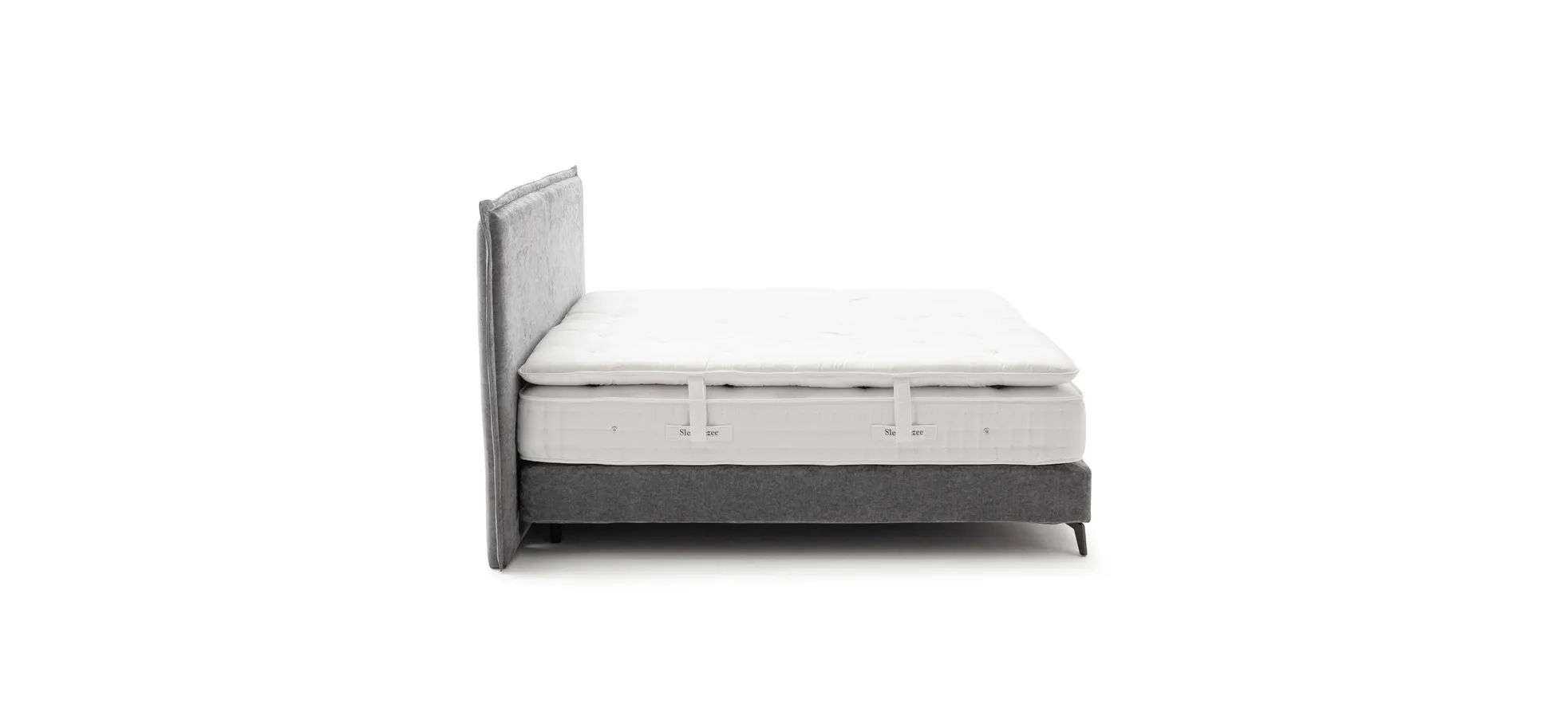 Boxspringbett Contur 2700 - Liegefläche ca. 180x200 cm, Stoff, Grau