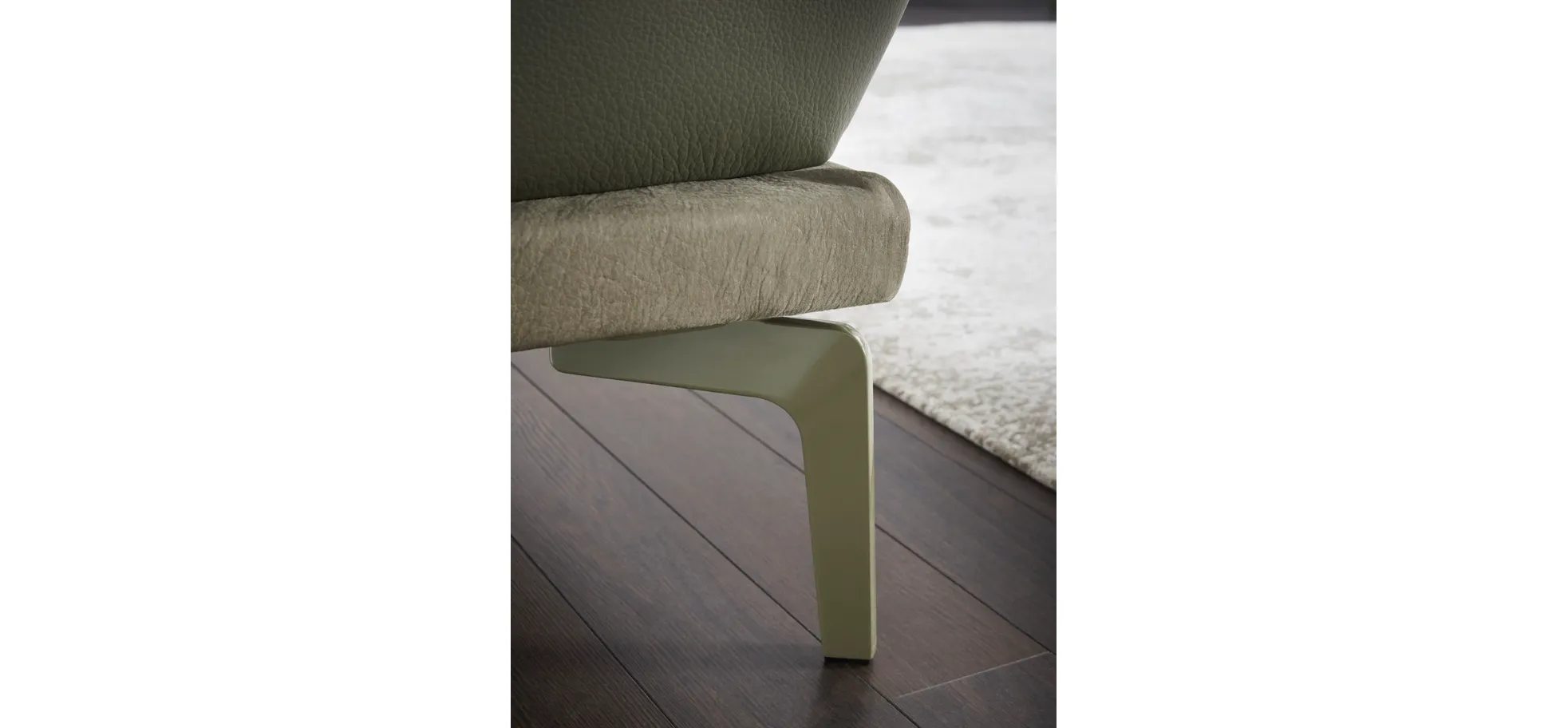 Sofa Amadena - 2,5-Sitzer inkl. Kopfteil verstellbar, Leder, Olive
