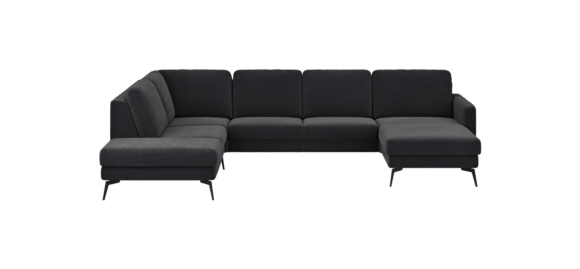 Wohnlandschaft Enna - Ecke links, 2,5-Sitzer, Longchair rechts, Stoff, Anthrazit 109171