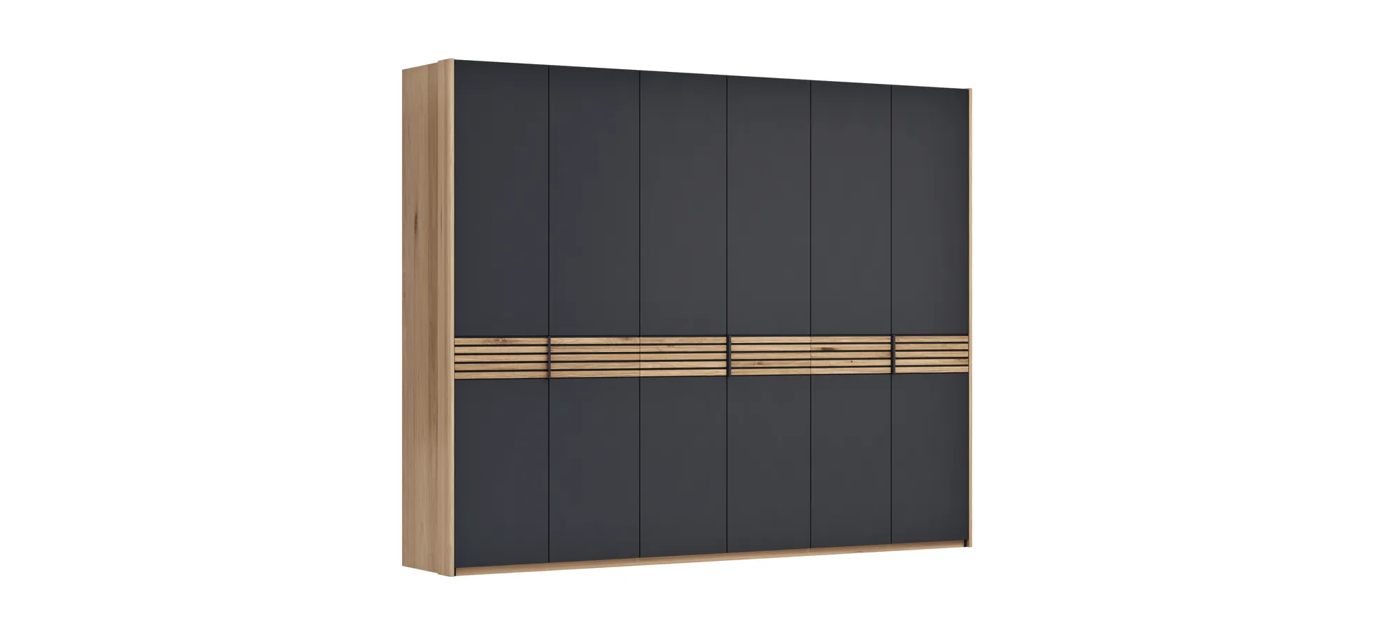 Drehtürenschrank Viana - B ca. 303cm, Lack, Anthrazit 145968