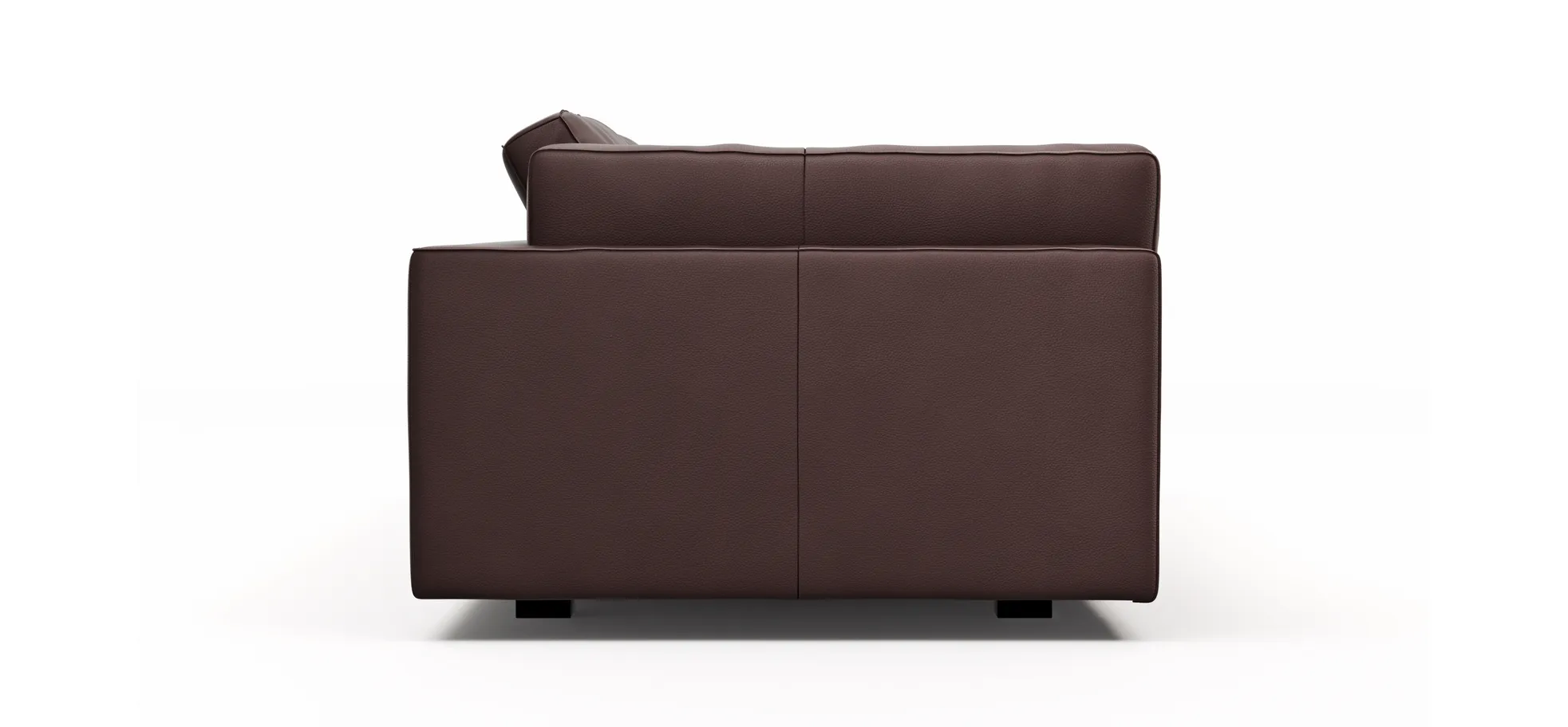 Sofa Aprino 3 - 3,5-Sitzer L, Dickleder, Dunkelbraun, Armlehne Kissen