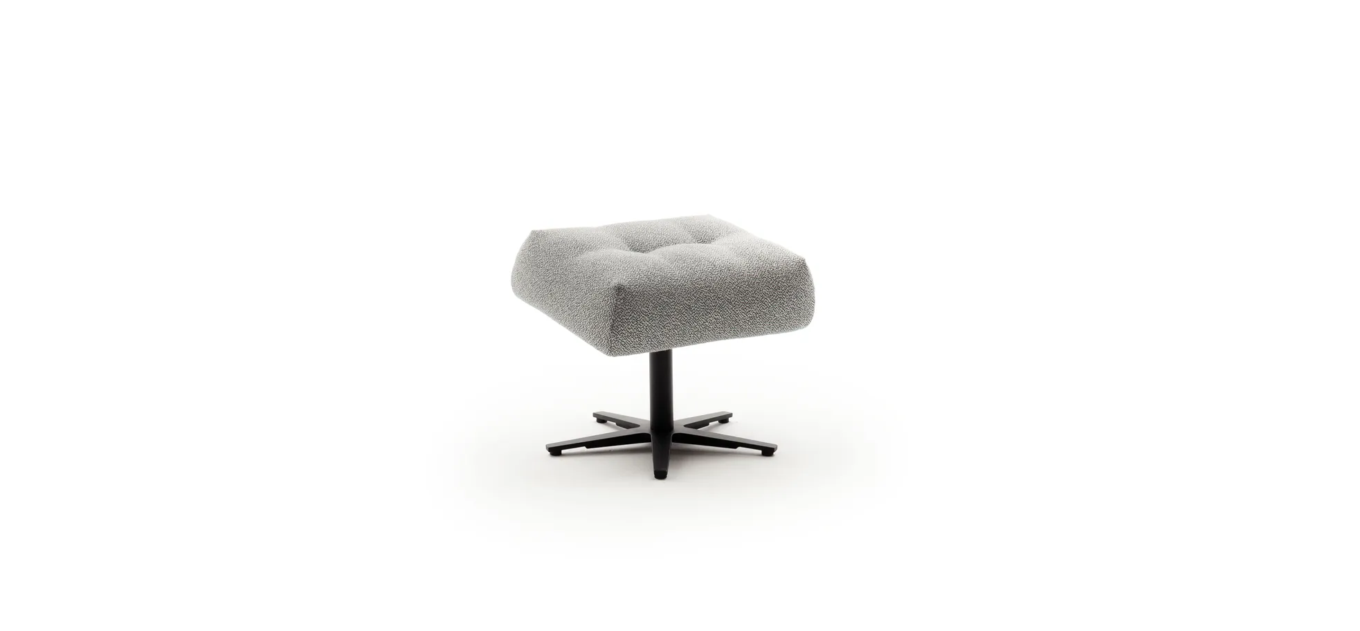 Hocker Terni - Sternfuss, Stoff, Hellblau