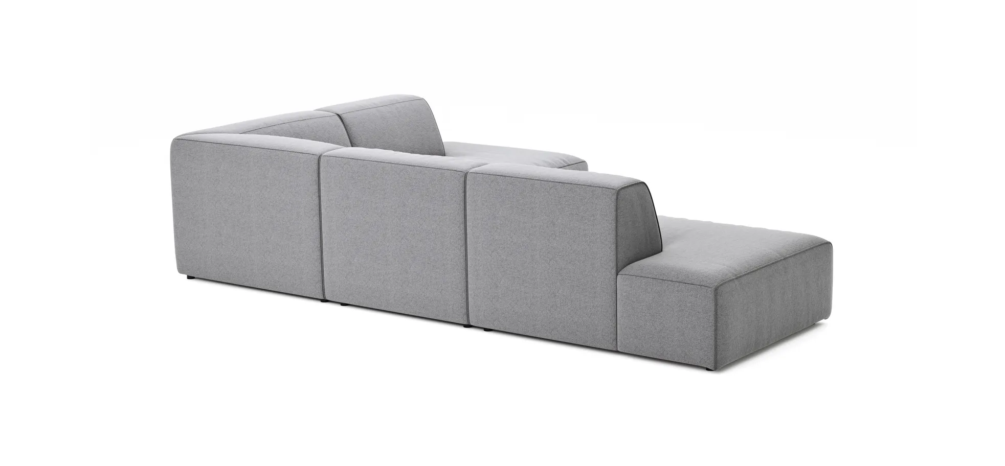Ecksofa Elementos - Abschlusselement mit 1-Sitzer und Ecke rechts, Stoff, Grau