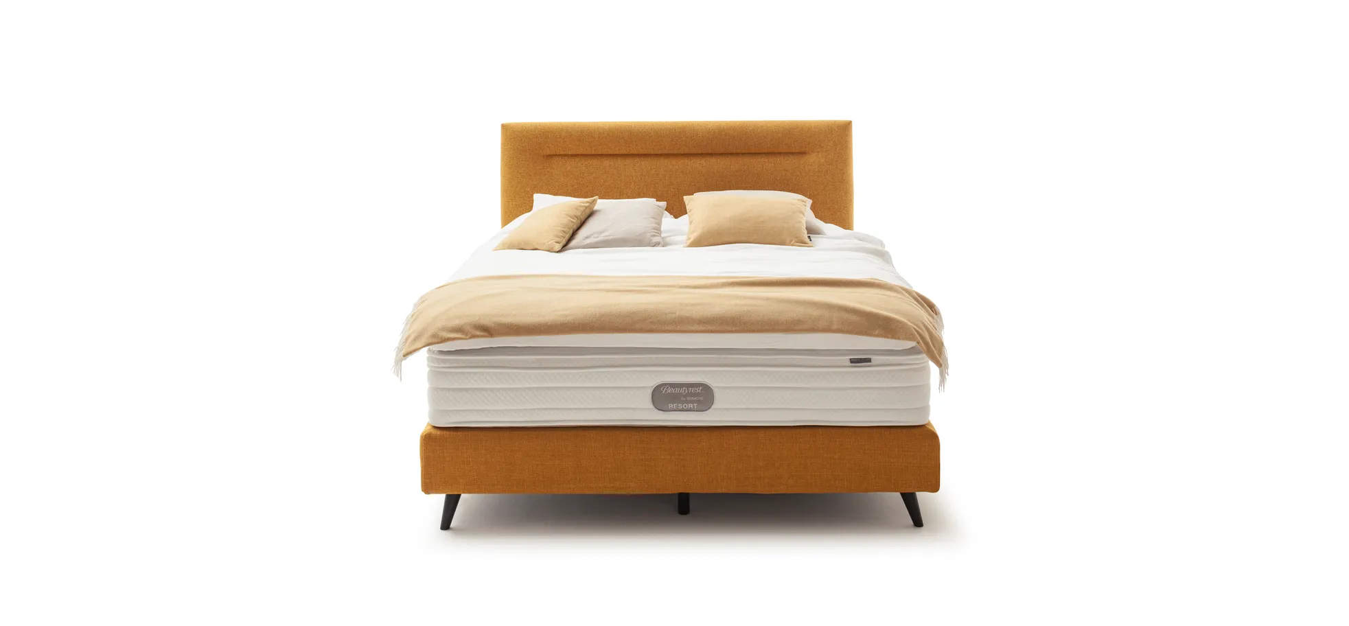 Boxspringbett Navelli 2 - Liegefläche ca. 180x200 cm, Stoff, Kurkuma