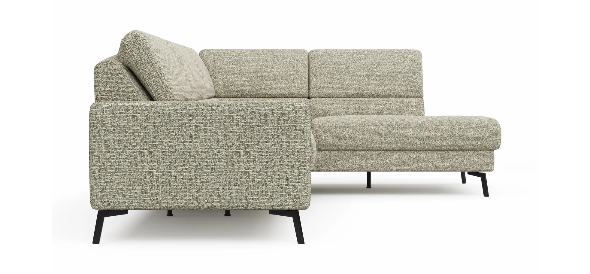 Ecksofa Valera - 3-Sitzer mit Ecke rechts inkl. Rückenlehne verstellbar, Stoff, Limone