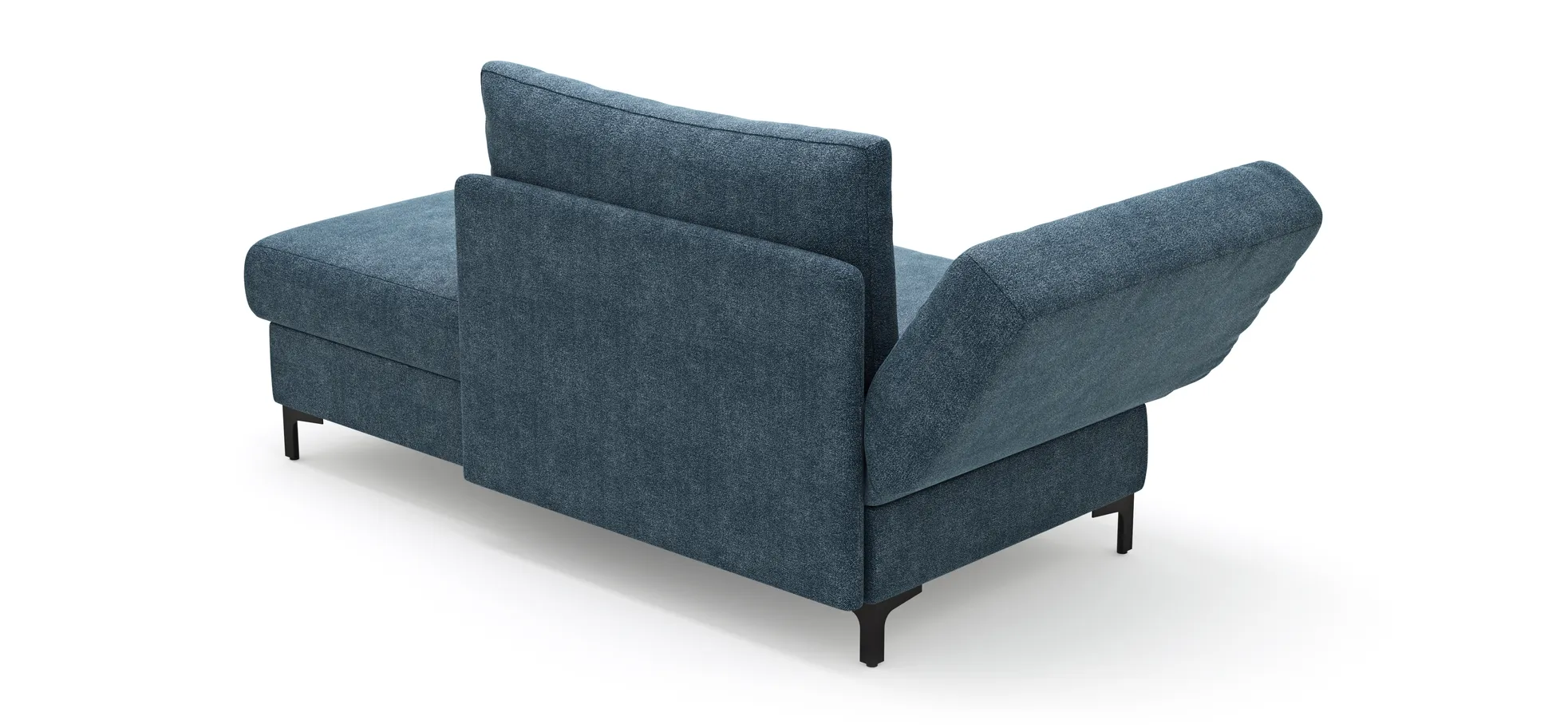 Schlafsofa Verano - Ausrichtung links inkl. Schlaffunktion und Bettkasten, Stoff, Petrol