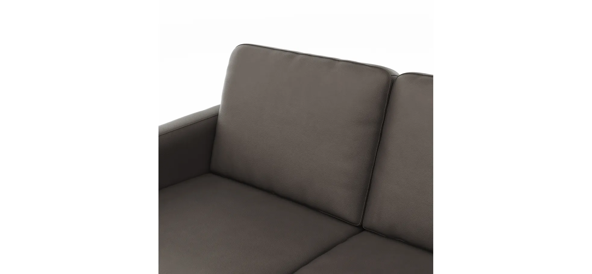 Sofa Enna - 2,5-Sitzer, Armlehne A, Leder, Schwarz, Kufe, Schwarz