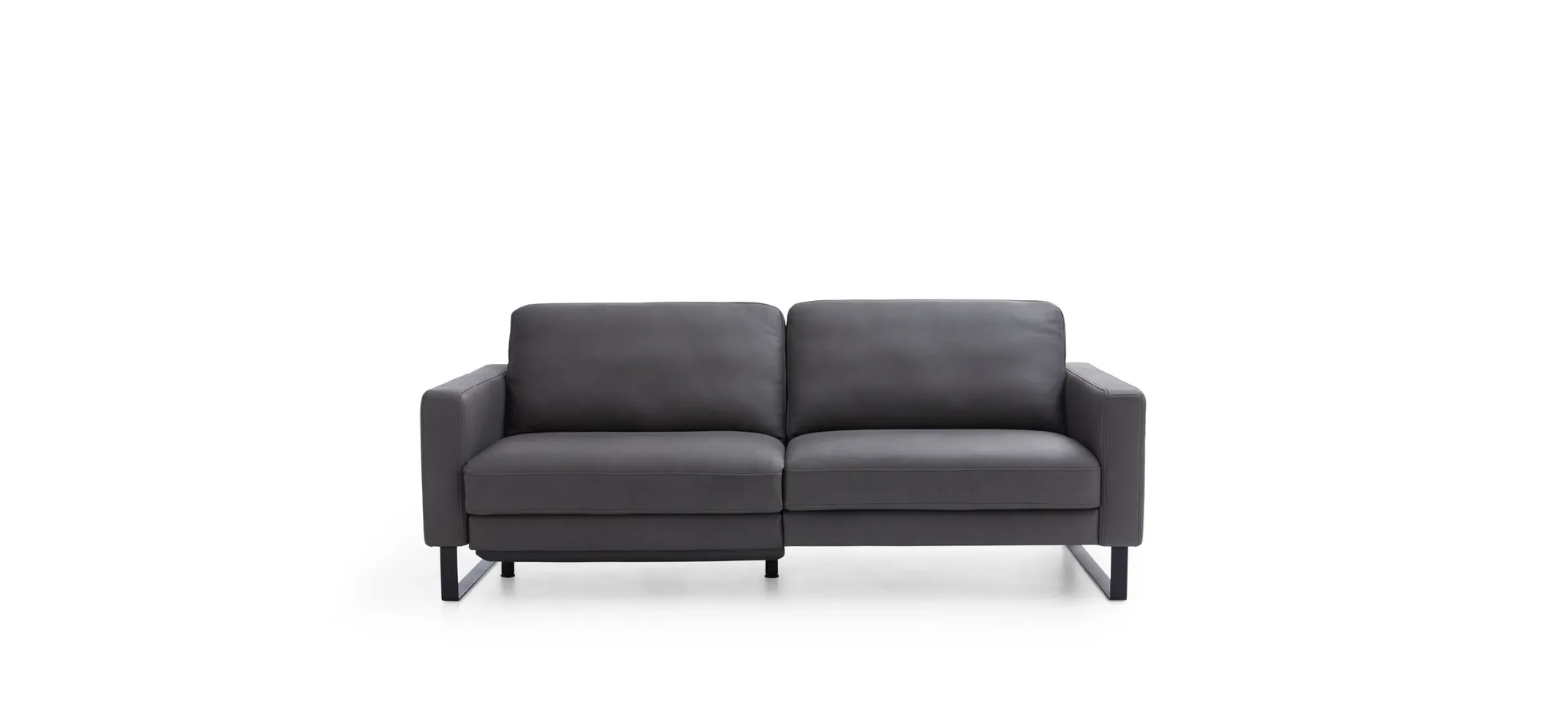 Sofa Enna - 3,5-Sitzer inklusive Relaxfunktion (motorisch) links, Leder, Grau 101817