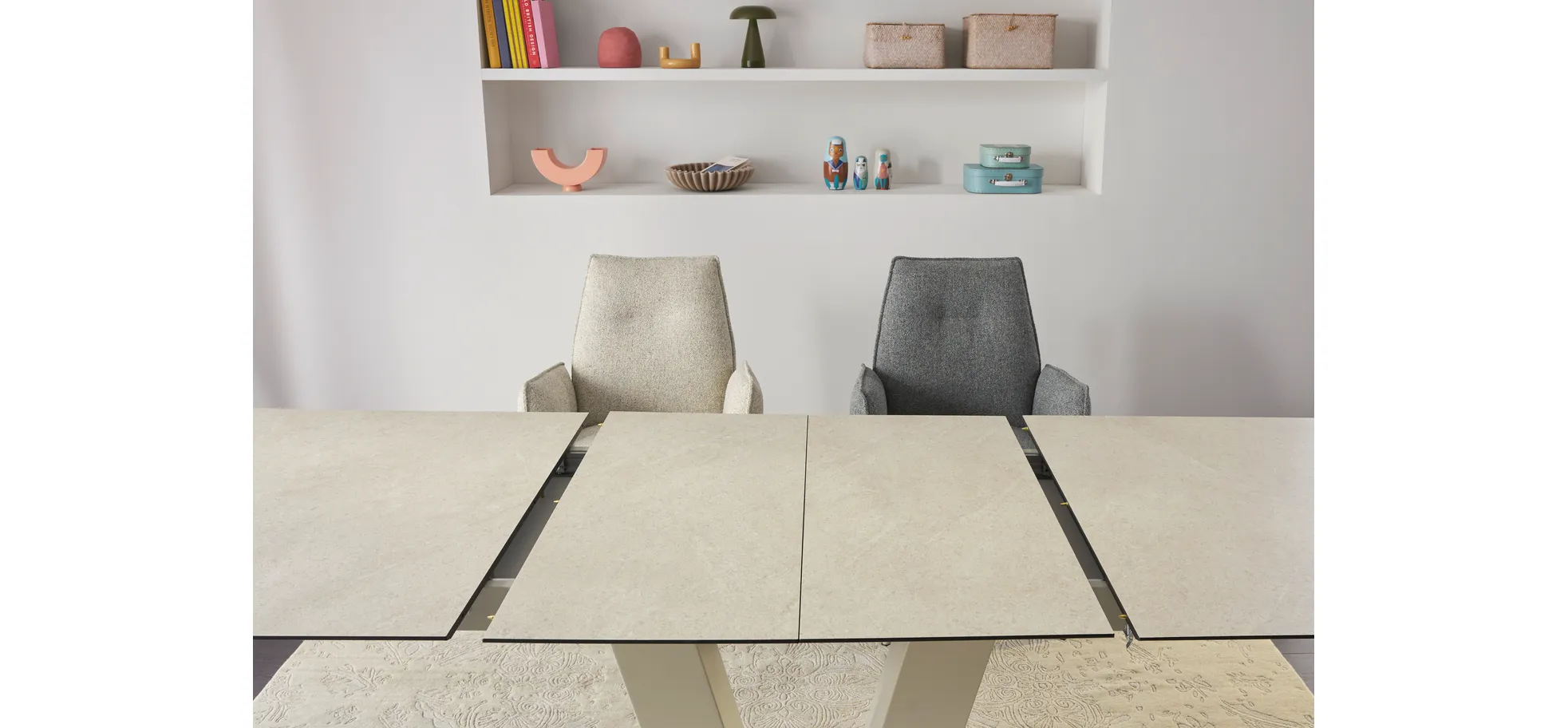 Esstisch Dinner - ausziehbar, LB ca. 160x 90 cm, HPL, Sand