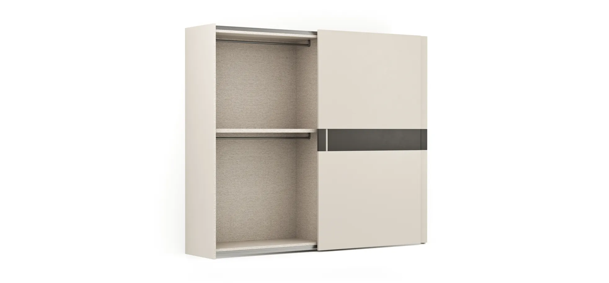 Schiebetürenschrank Loretto - B ca. 280 cm, Lack matt, Perlmutt