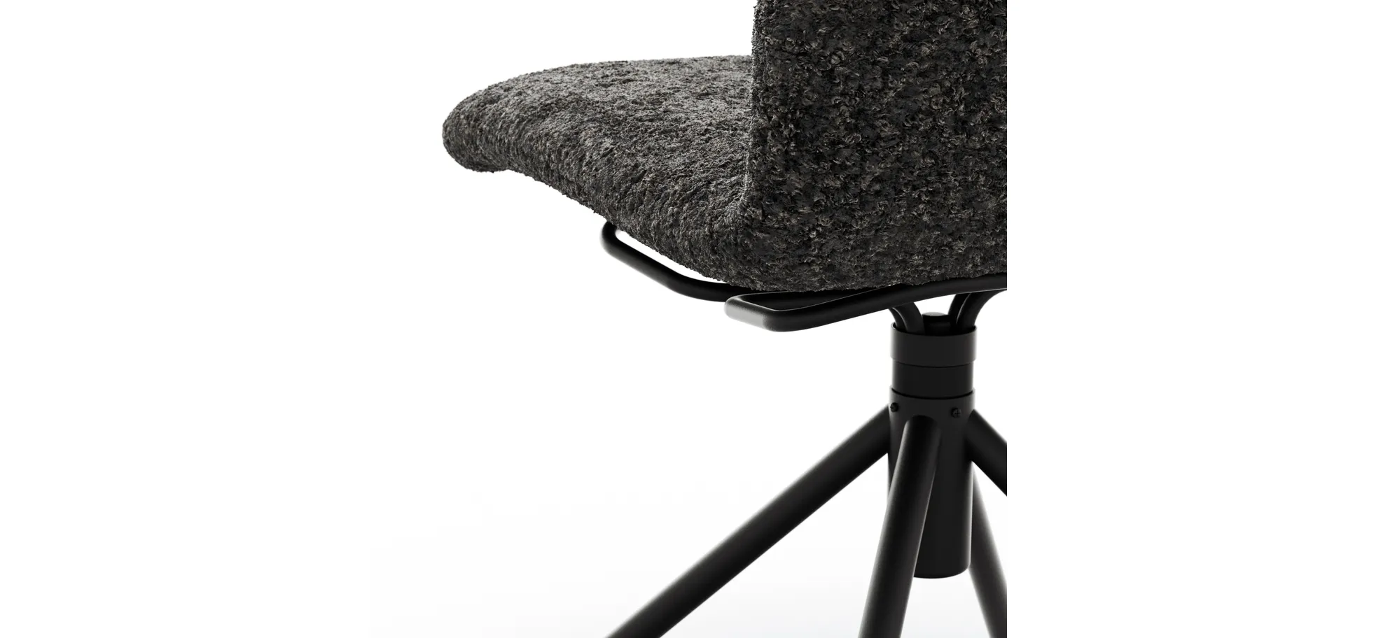 Stuhl Sedana - drehbar, Stoff, Dunkelgrau