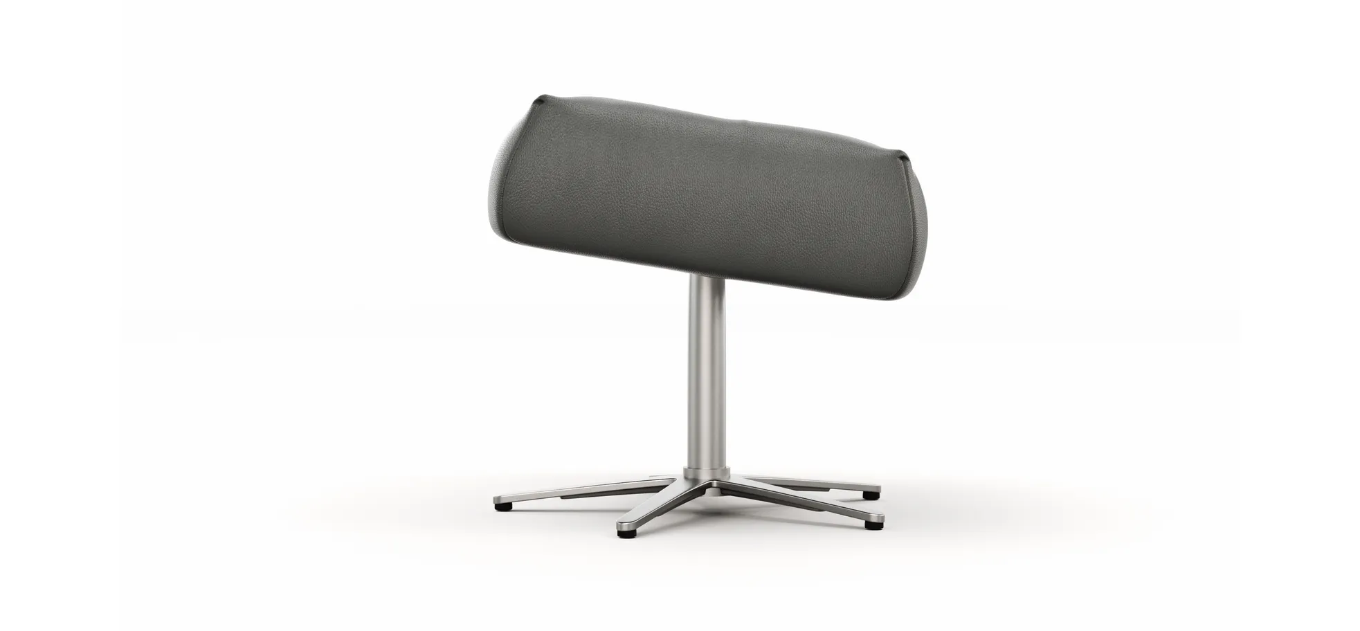 Hocker Terni - Sternfuss, Leder, Grau
