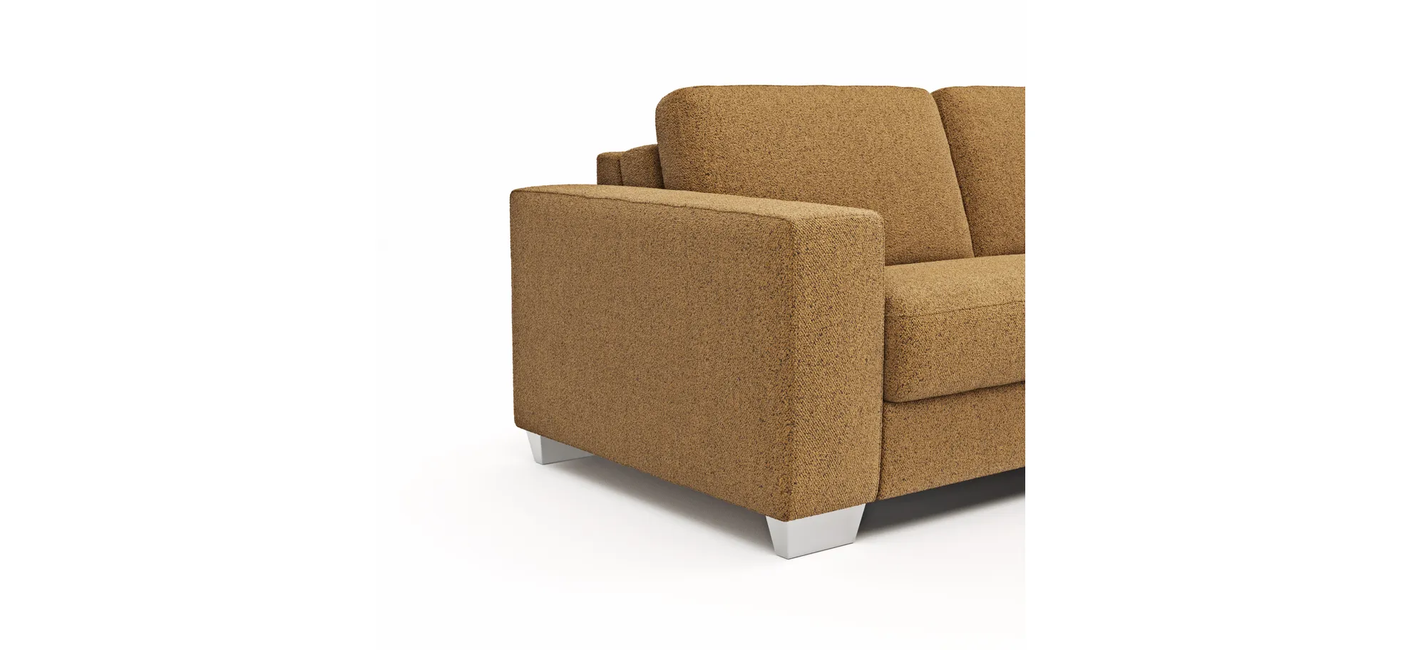 Sofa Nuoro - 2,5-Sitzer inkl. Schlaffunktion, Armlehne breit, Stoff, Cognac