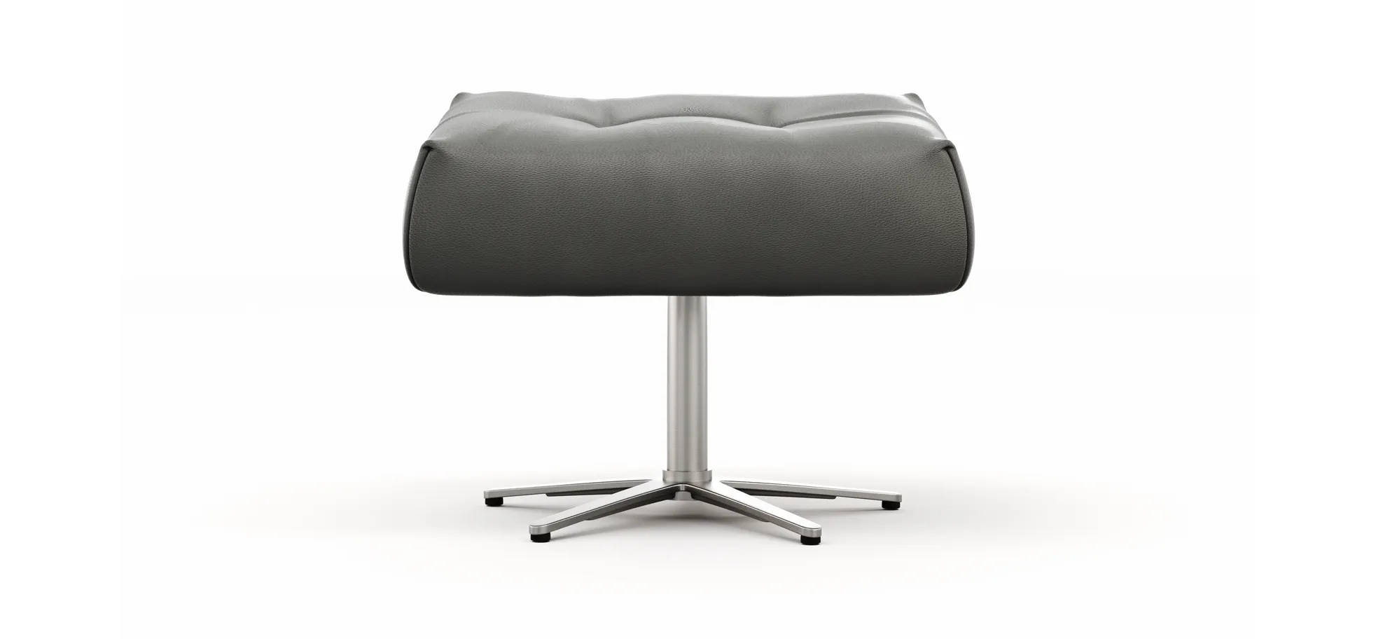 Hocker Terni - Sternfuss, Leder, Grau