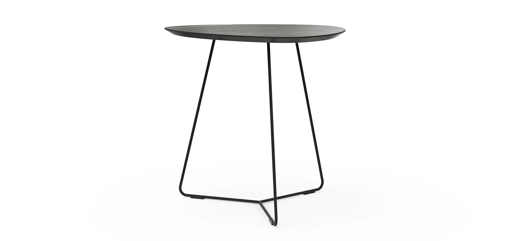 Ecktisch Fano - LBH ca. 59x50x55 cm, HPL, Schwarz Marmoriert