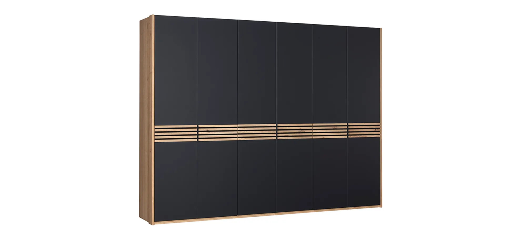 Drehtürenschrank Viana - B ca. 303cm, Lack, Anthrazit 145968