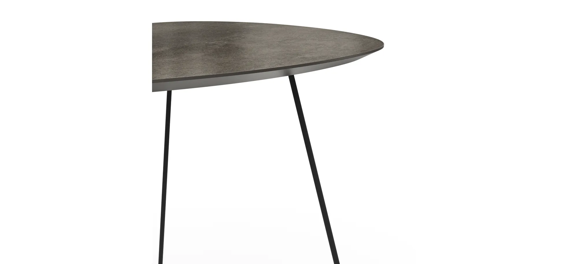 Ecktisch Fano - LBH ca. 59x50x55 cm, HPL Laminat, Graubraun