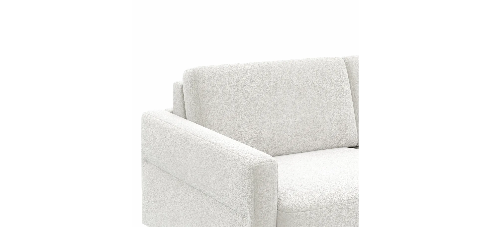 Schlafsofa Laredo - 2,5-Sitzer inkl. Schlaffunktion und Armlehne klappbar, Stoff, Offwhite