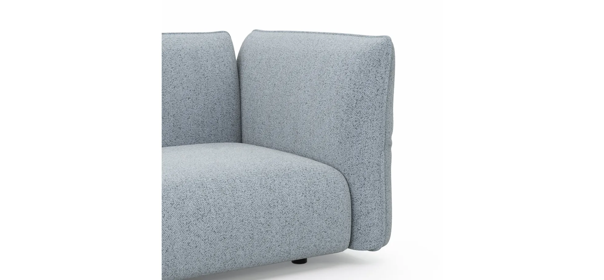 Ecksofa Motone - Ecke links mit 2,5-Sitzer, Stoff, Hellblau