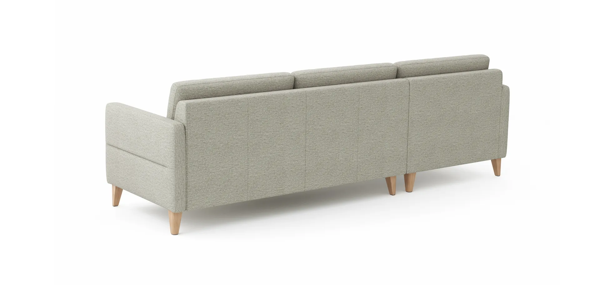 Ecksofa Arima - Longchair links mit 2,5-Sitzer, Stoff, Creme