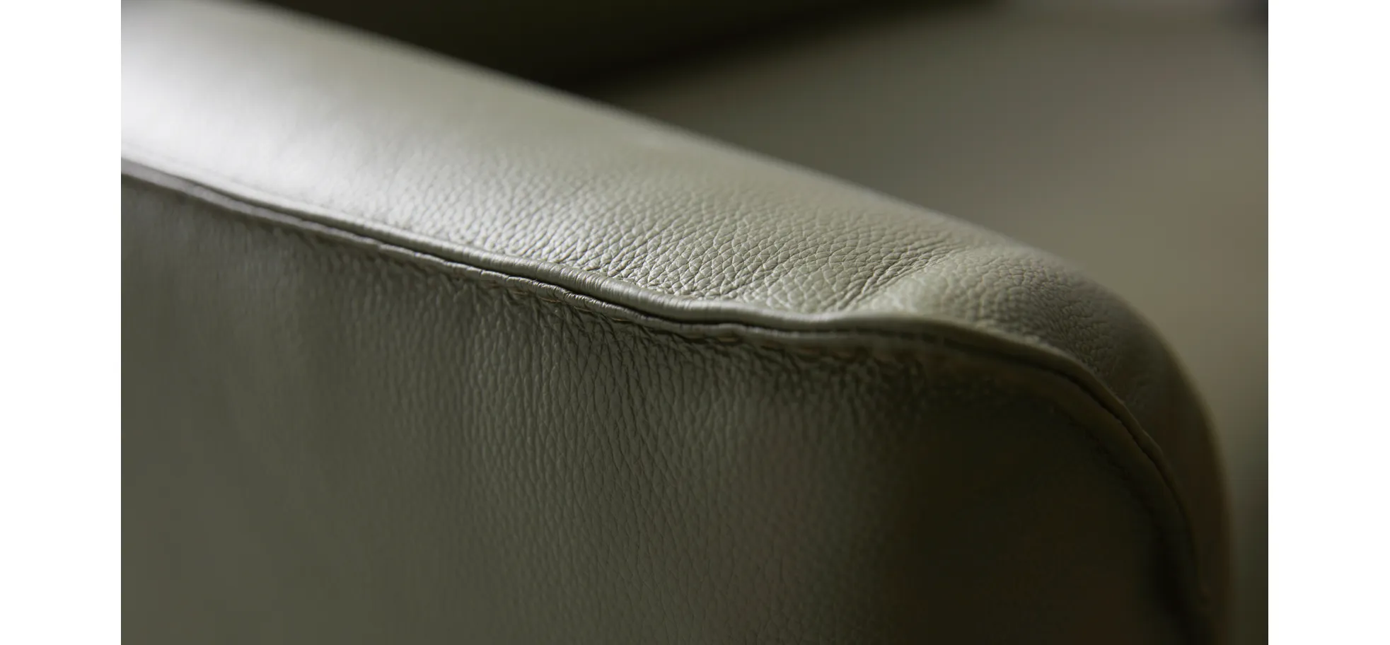 Sofa Amadena - 2-Sitzer inkl. Relaxfunktion motorisch und Kopfteil verstellbar, Leder, Olive