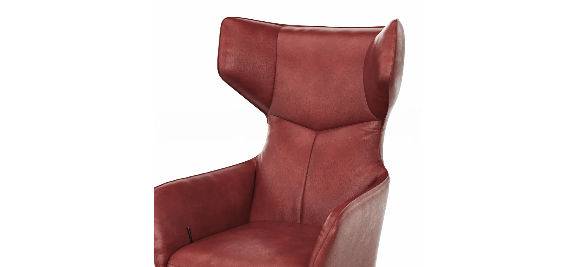 Sessel Noto Relax II - Rückenlehne verstellbar, Leder, Burgund