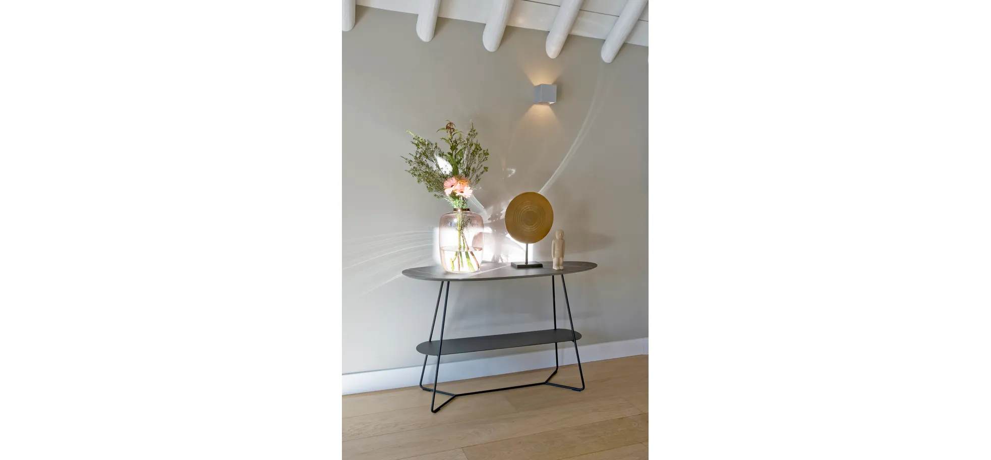 Konsolentisch Fano - BHT ca. 120x75x45 cm, HPL, Graubraun