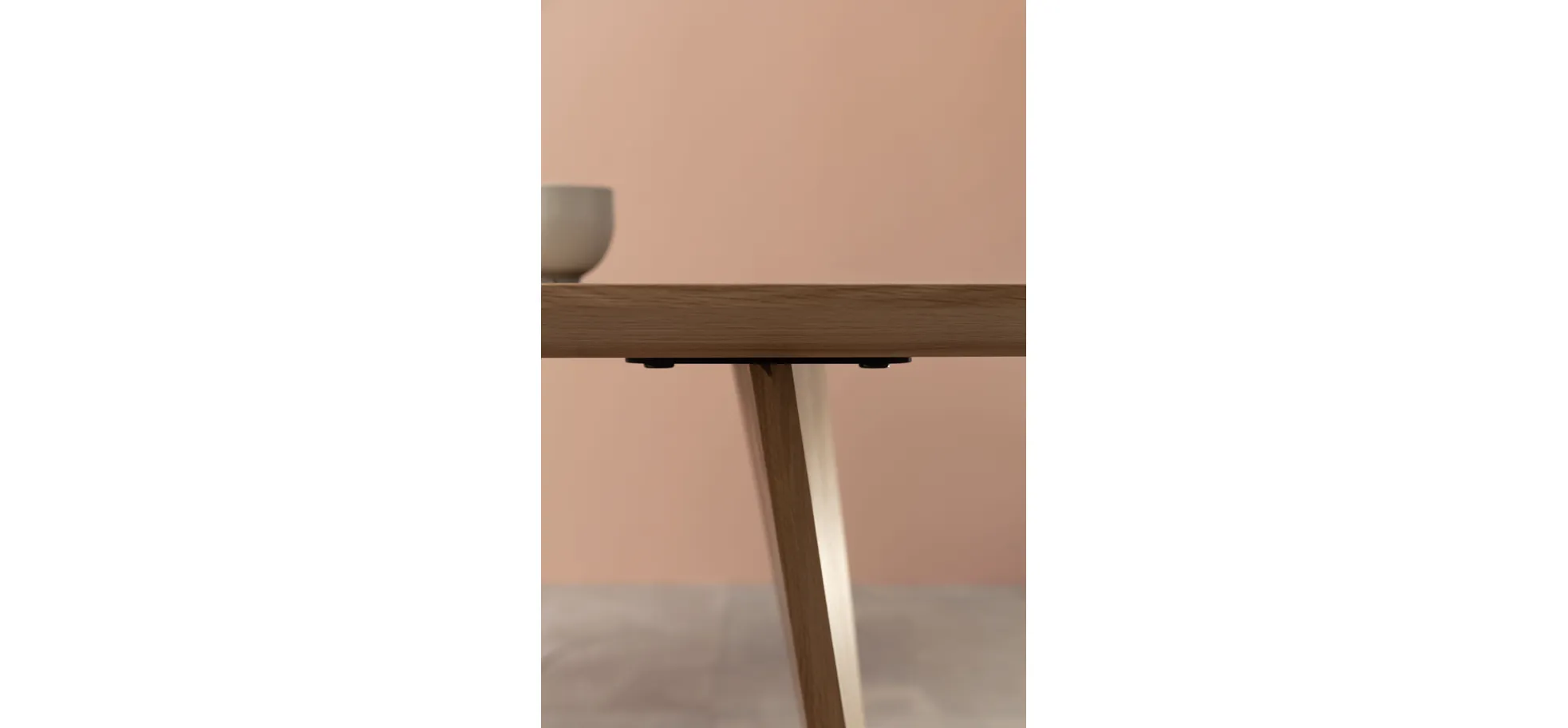 Esstisch 3100 - LB ca. 220x100 cm, Asteiche Bianco massiv, Holzwange
