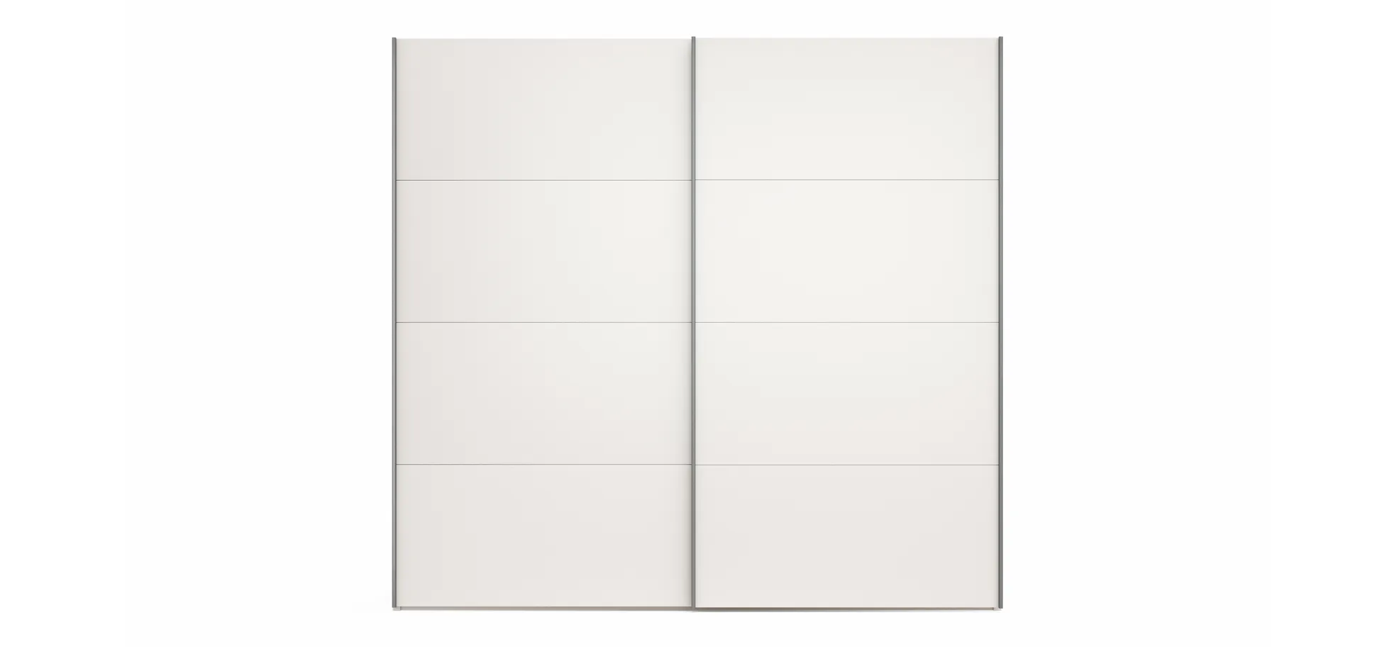 Schwebetürenschrank Viana - B ca. 241 cm, Lack, Weiß