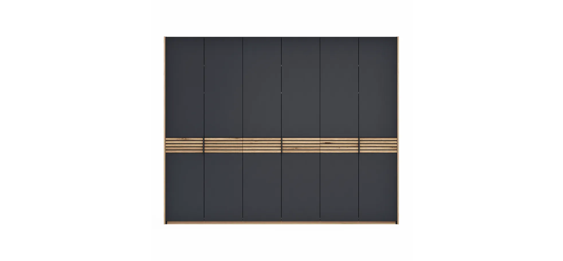 Drehtürenschrank Viana - B ca. 303cm, Lack, Anthrazit