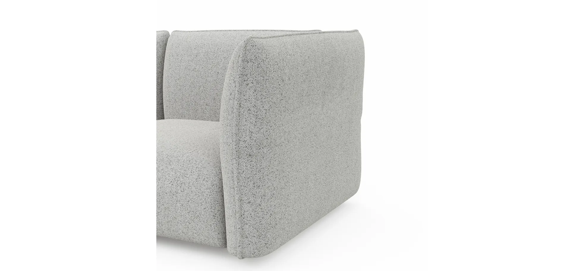Ecksofa Motone - Ecke links mit 2,5-Sitzer, Stoff, Hellgrau